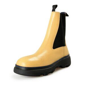 Burberry Men's "Creeper Chelsea" Custard Beige Leather Boots Shoes US 11 EUR 44